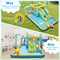 Inflatable Water Park Bounce House with Dual Slides Splash Pool Water Cannon for Kids